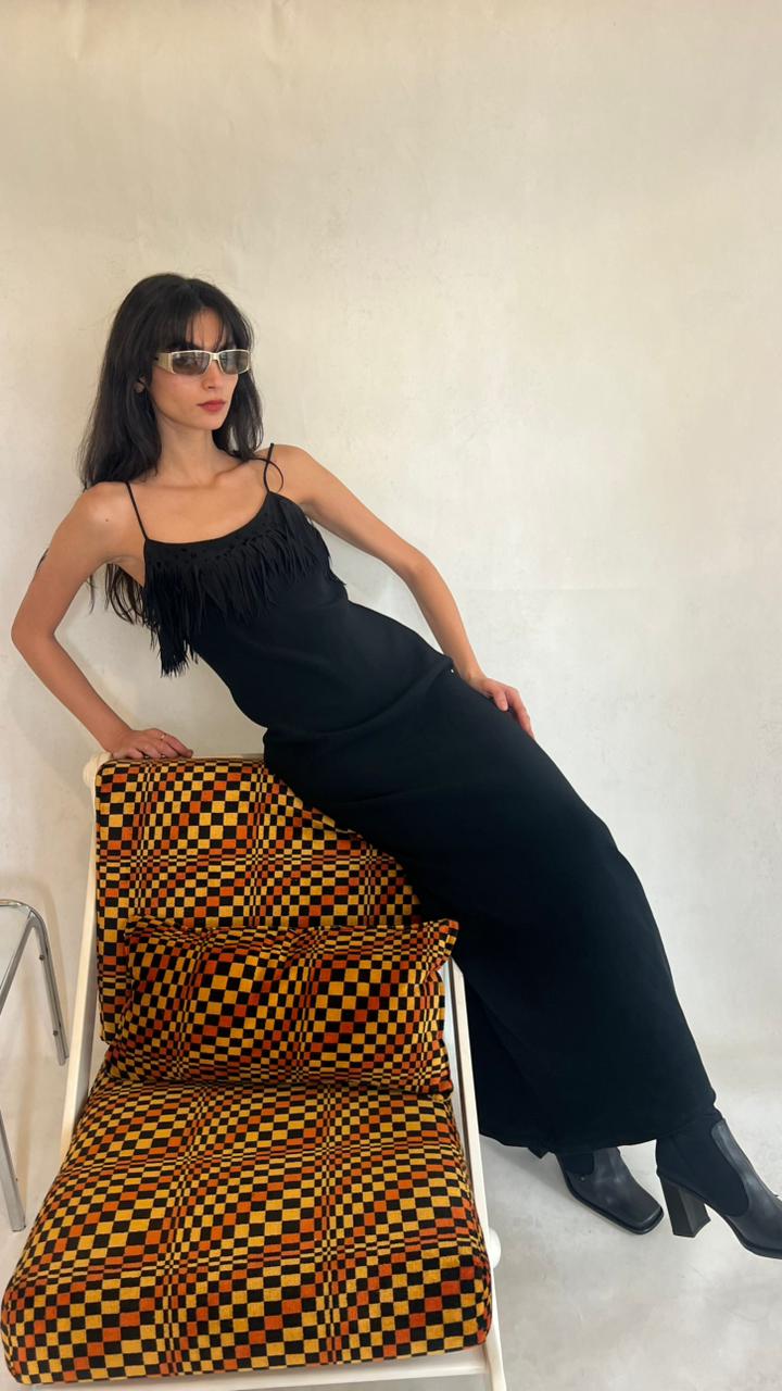 Y2K BEN de LISI London fringed maxi dress