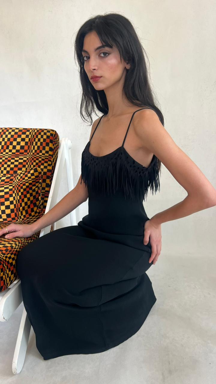 Y2K BEN de LISI London fringed maxi dress