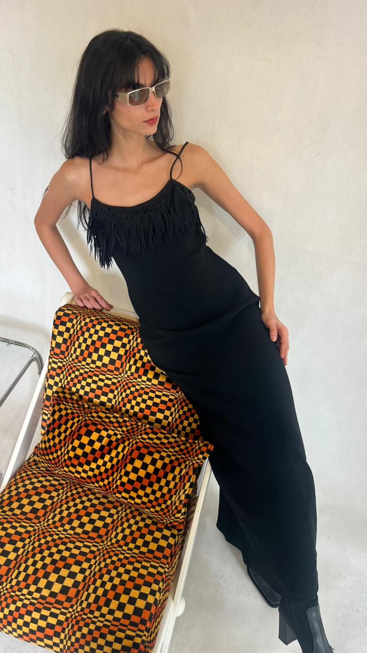 Y2K BEN de LISI London fringed maxi dress
