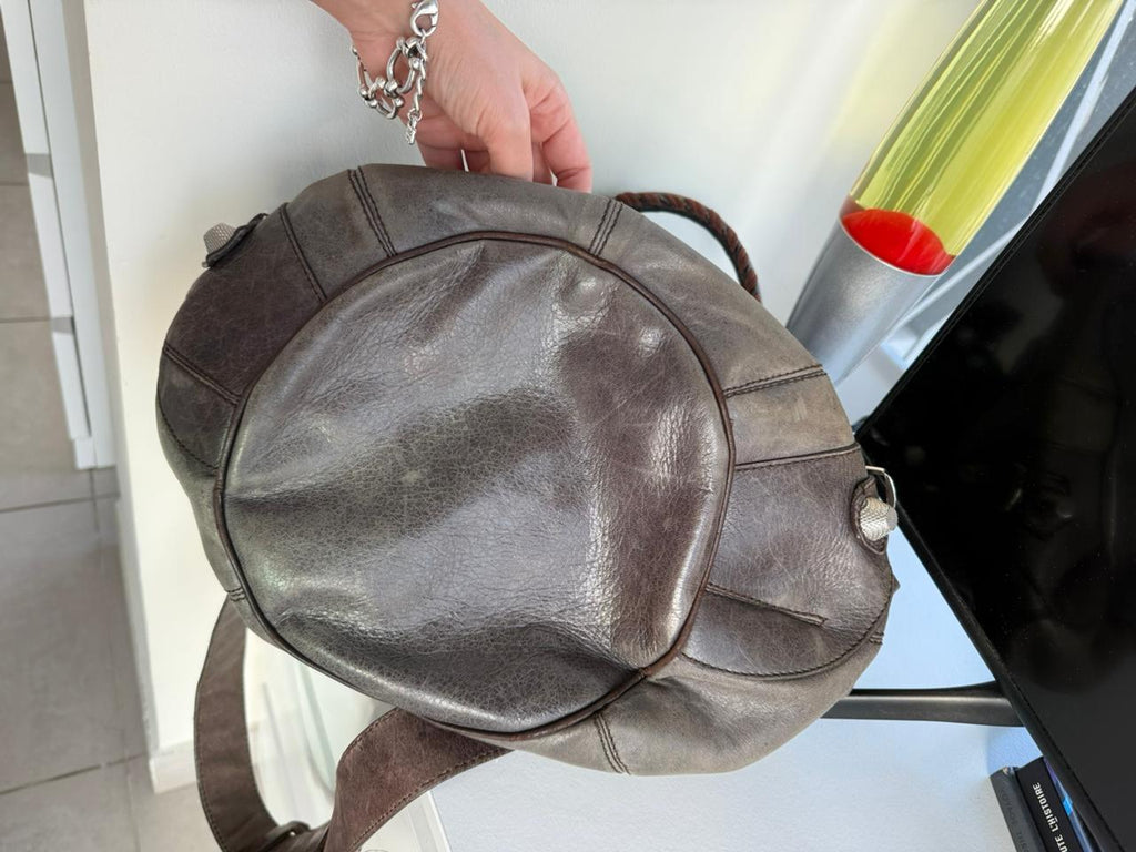 Balenciaga Grey Pompon handbag
