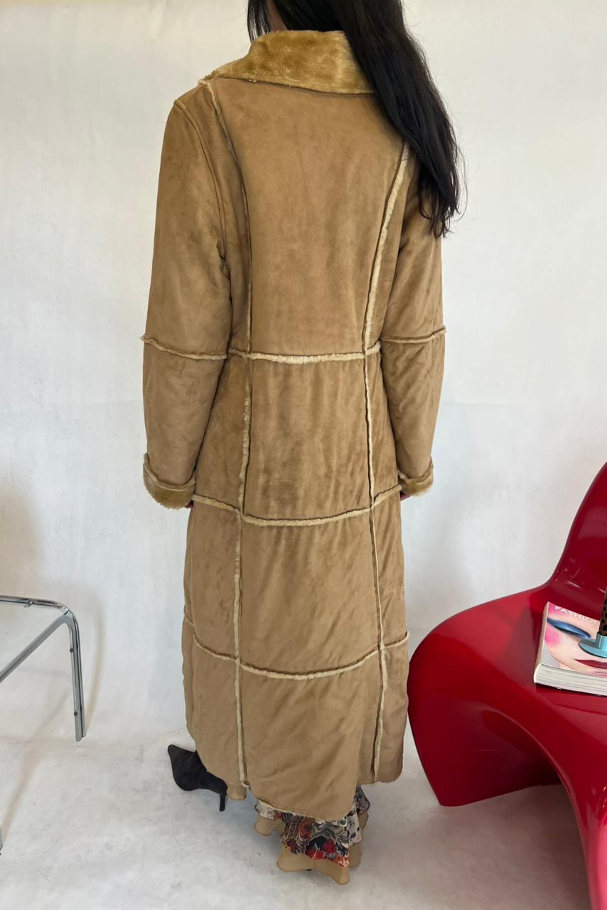 Y2K Sinequanone faux shearling coat in beige