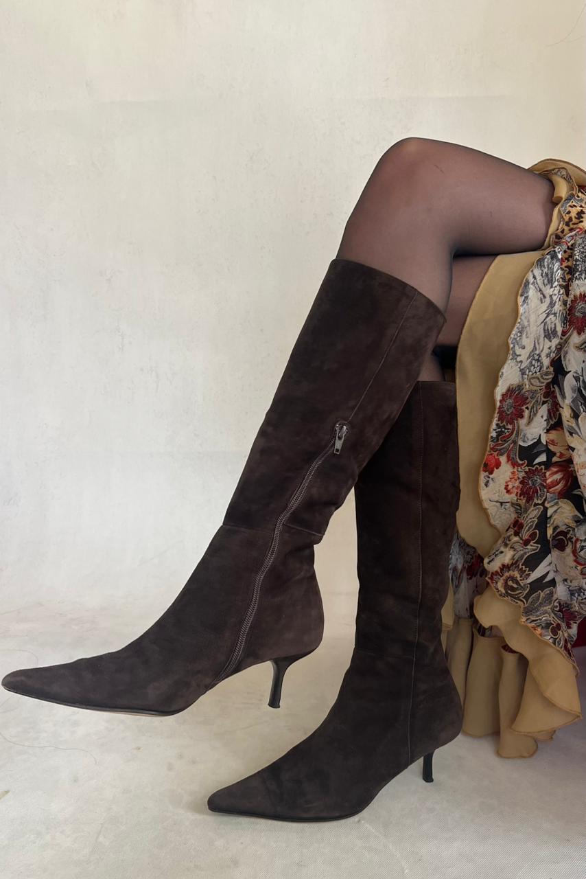 Y2K brown suede boots