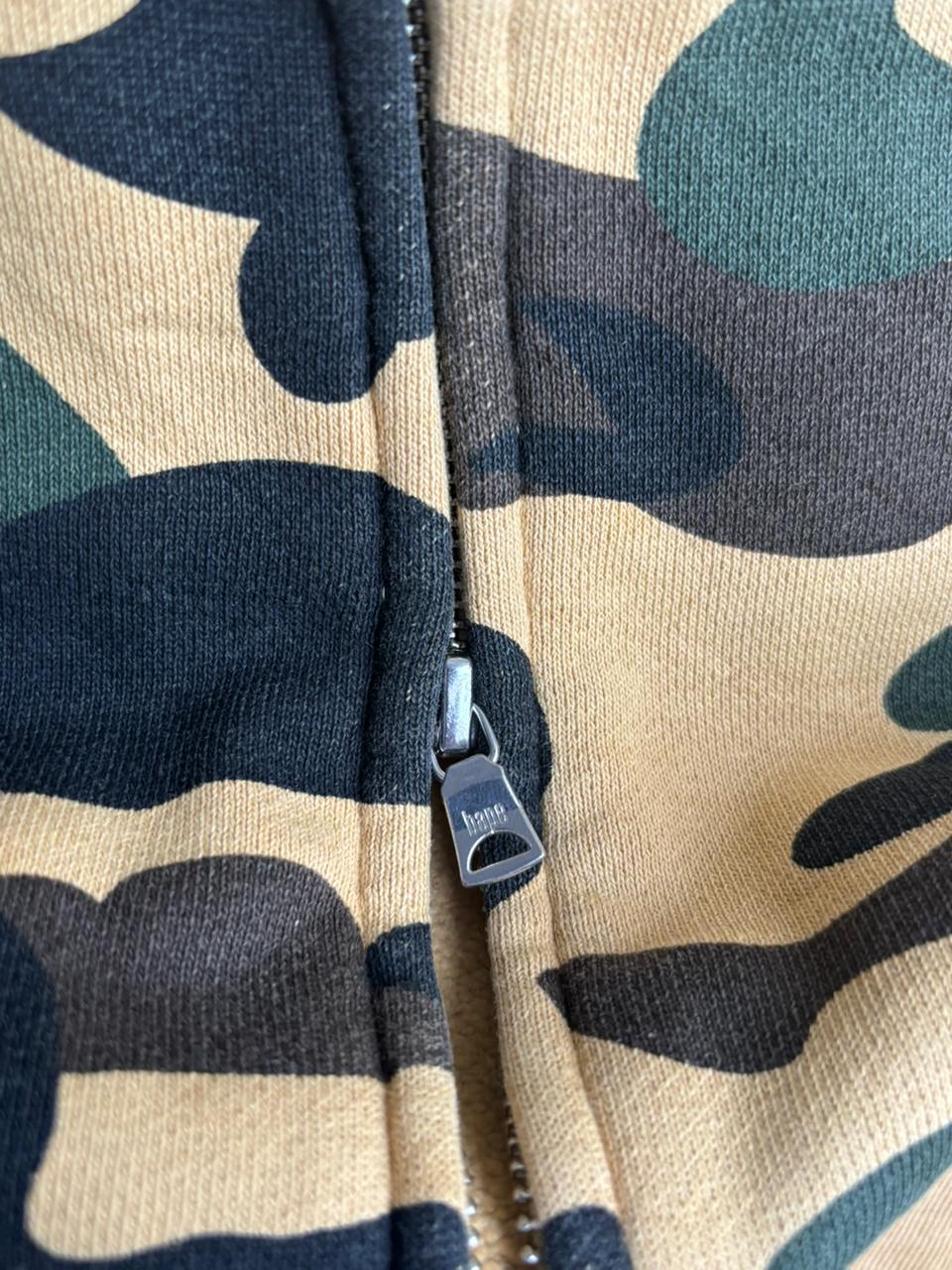 BAPE 1st camo yellow shark full zip hoodie A Bathing Ape Size