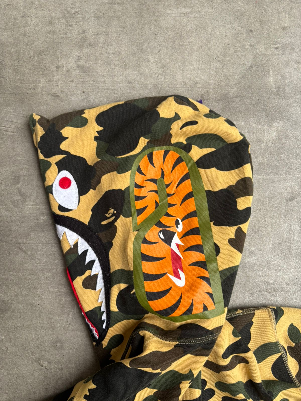 BAPE 1st camo yellow shark full zip hoodie A Bathing Ape Size
