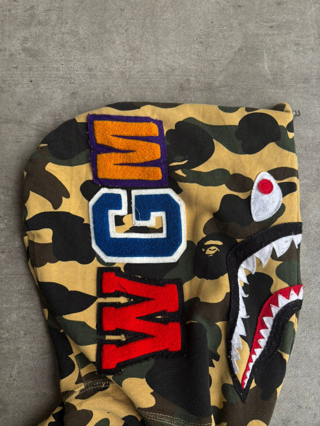 BAPE 1st camo yellow shark full zip hoodie A Bathing Ape Size