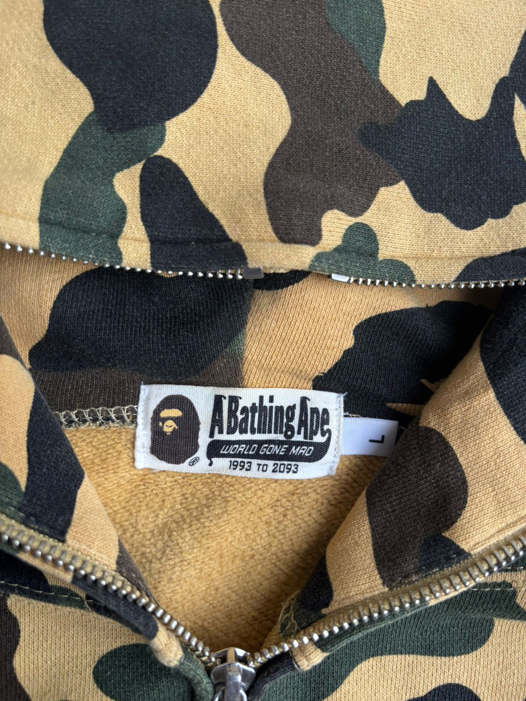 BAPE 1st camo yellow shark full zip hoodie A Bathing Ape Size