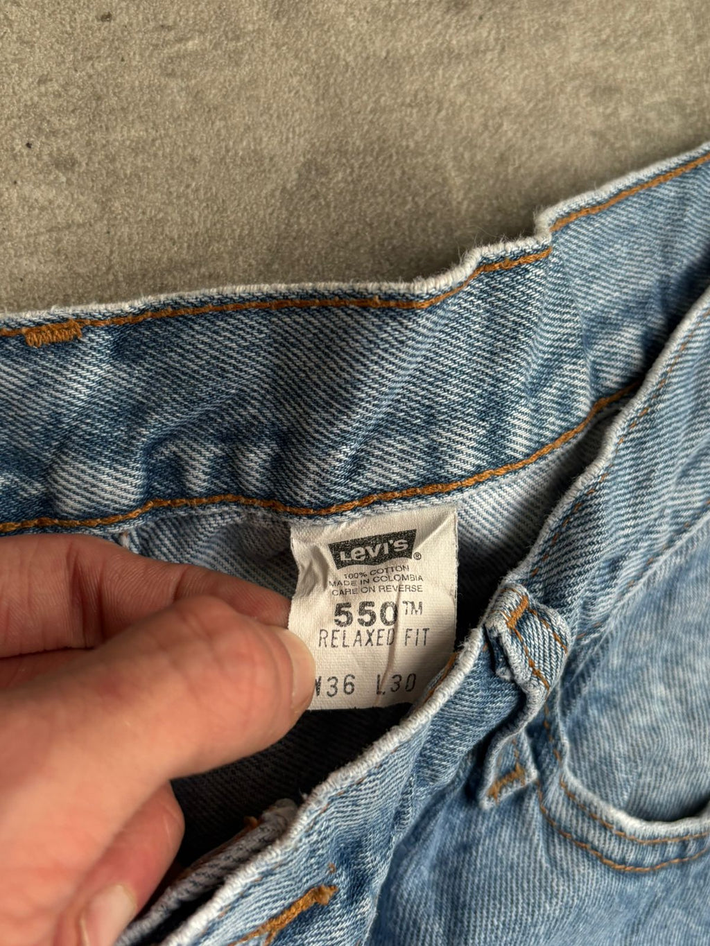 Levis 550’ denim Jeans.