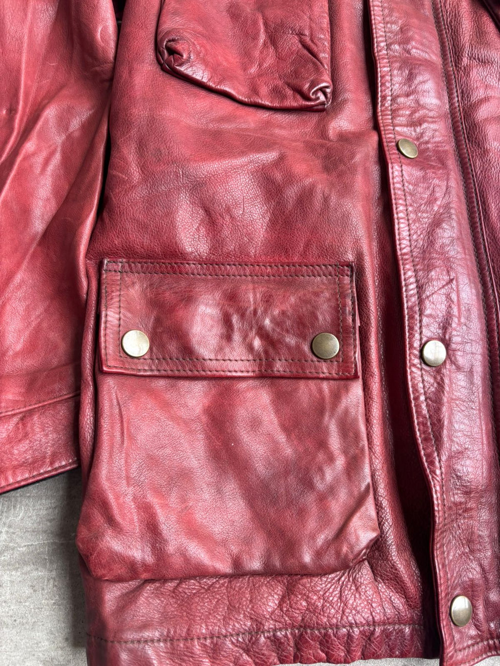 Belstaff trailmaster panther 1966 leather dark red jacket double zipup.