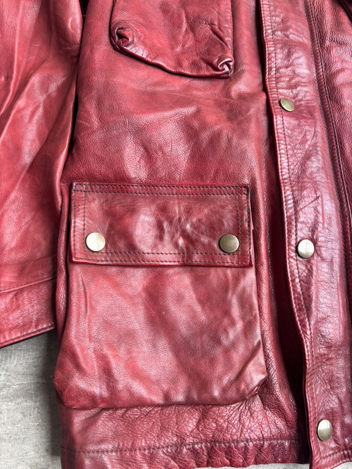 Belstaff trailmaster panther 1966 leather dark red jacket double zipup.