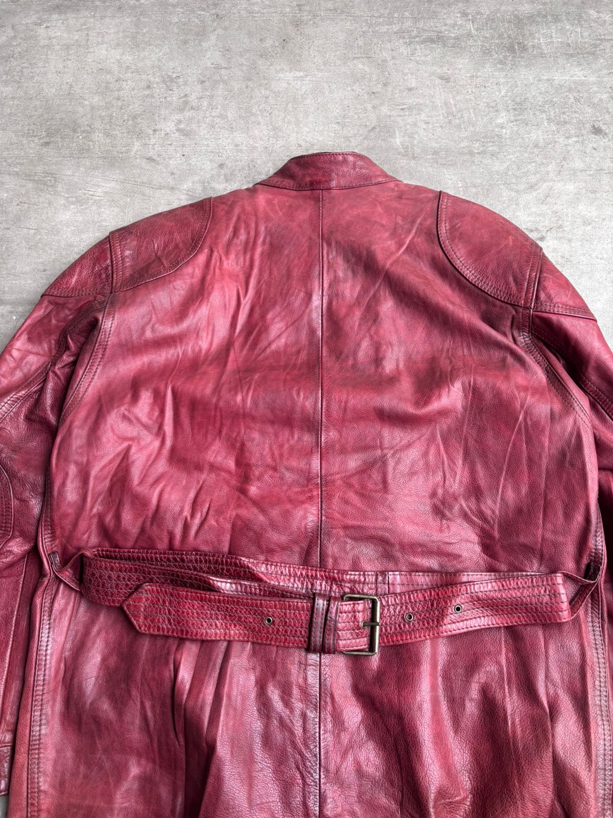 Belstaff trailmaster panther 1966 leather dark red jacket double zipup.