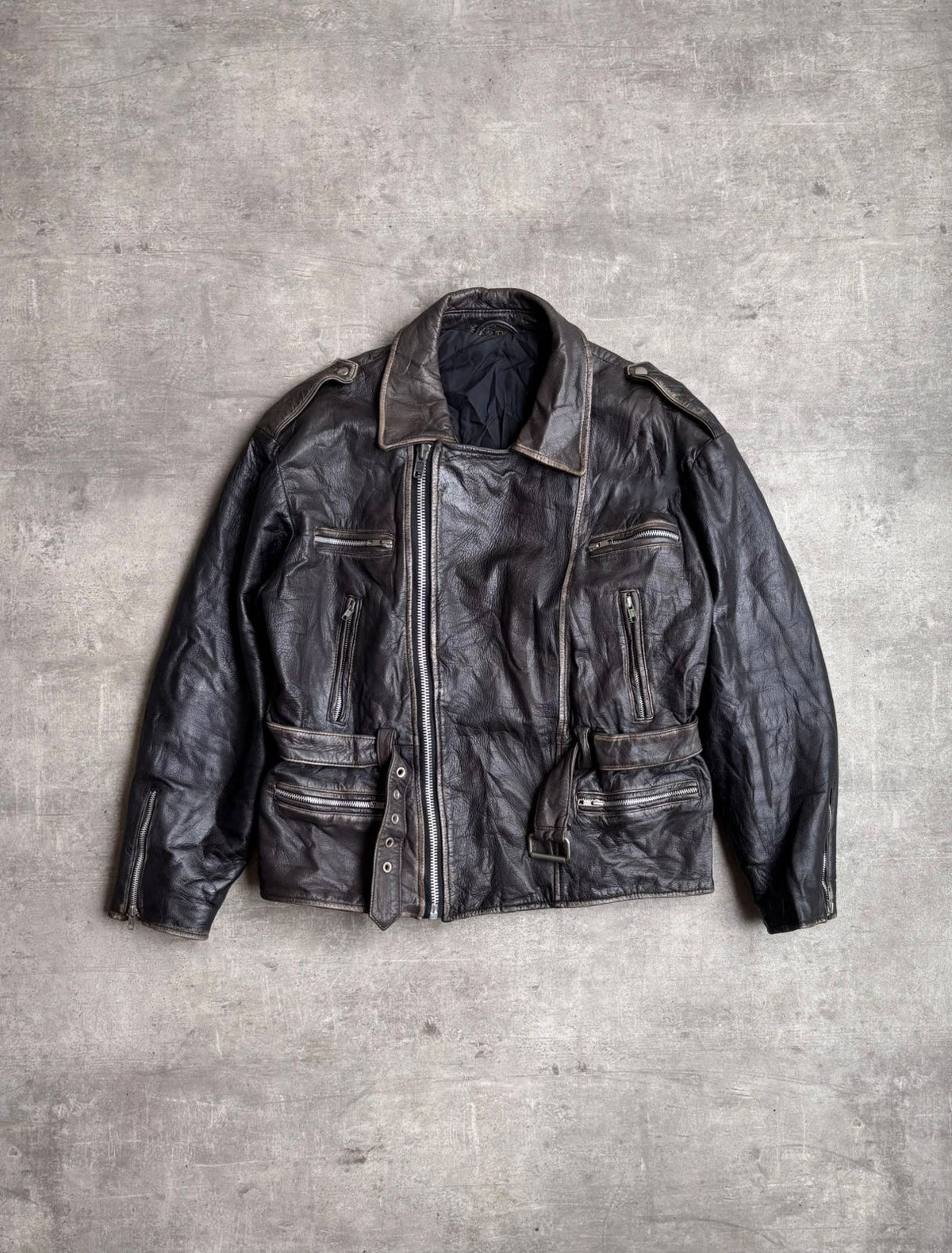 Biker heavy leather Jacket.