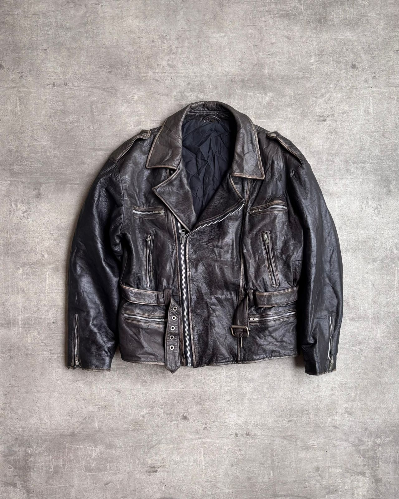 Biker heavy leather Jacket.