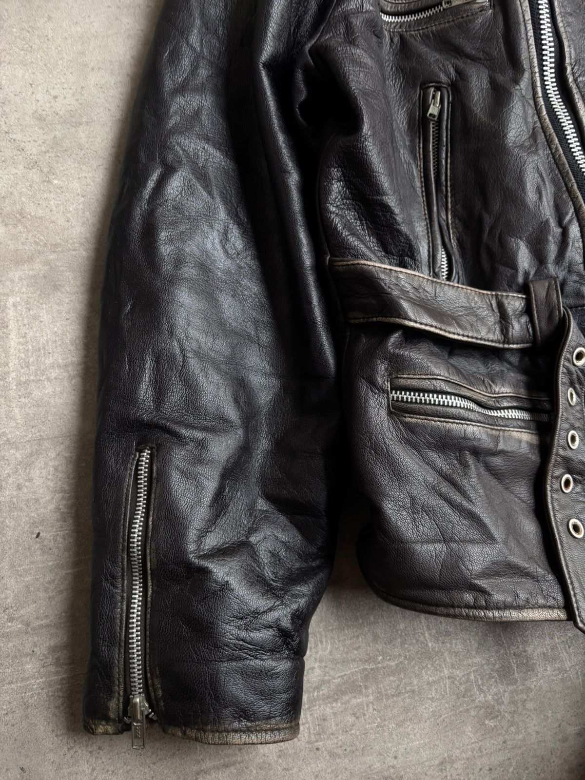 Biker heavy leather Jacket.