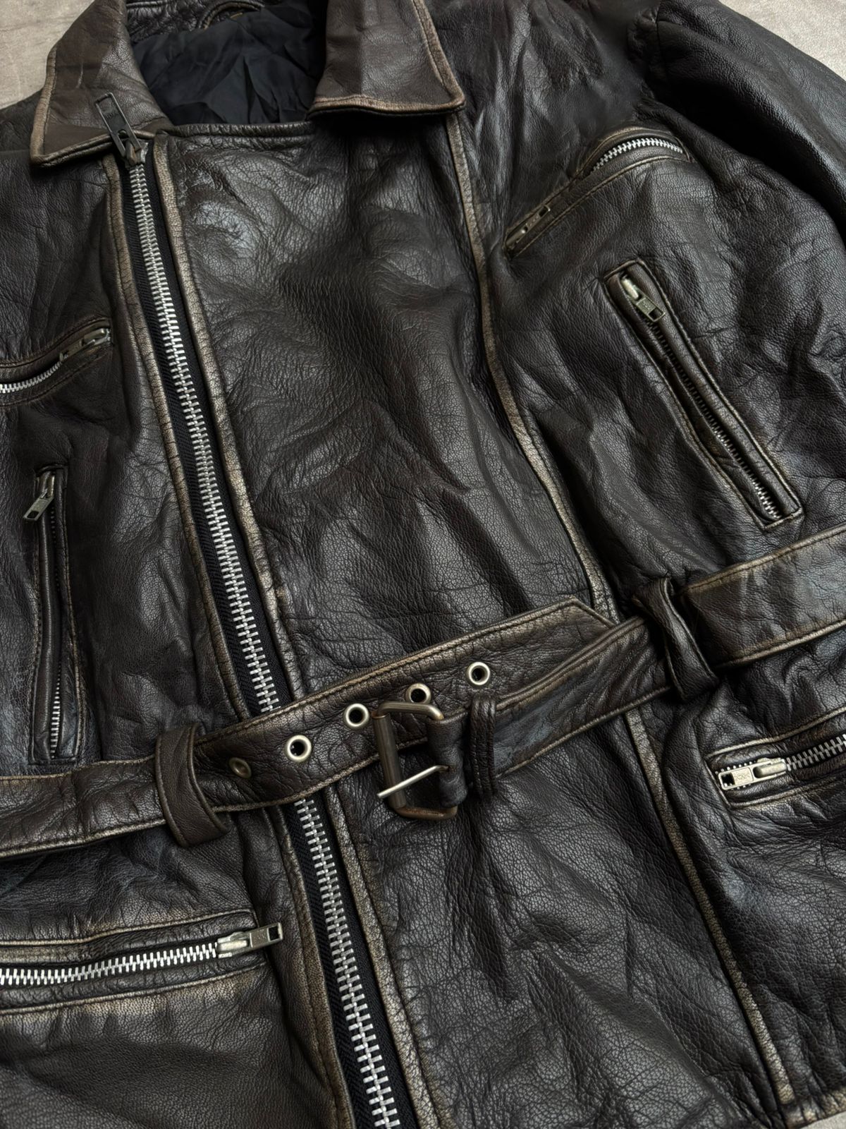 Biker heavy leather Jacket.