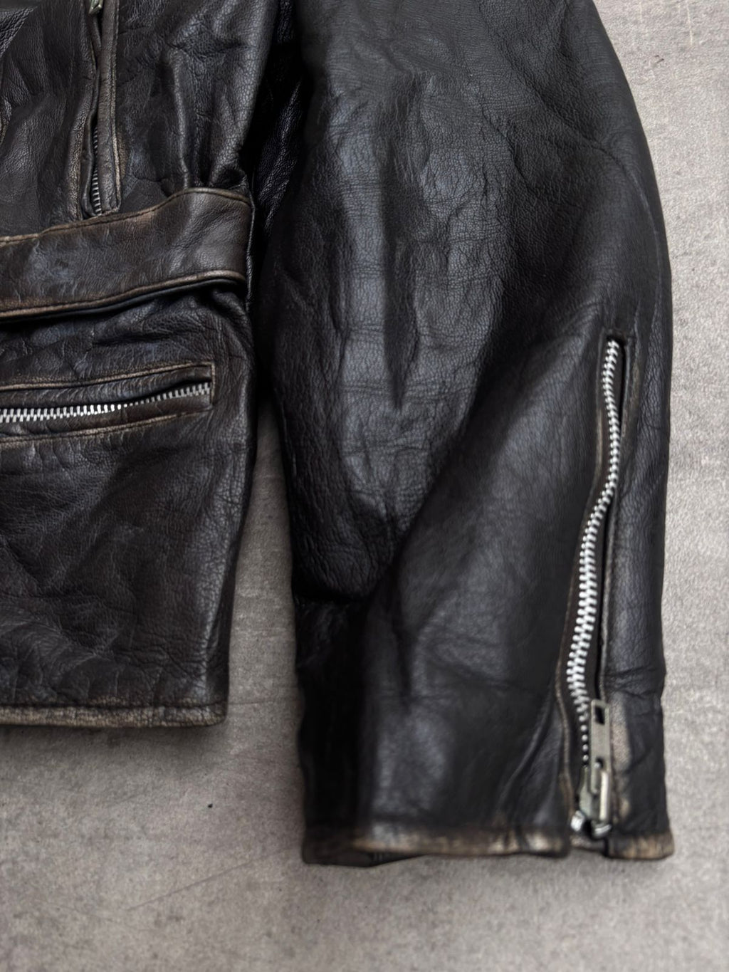 Biker heavy leather Jacket.