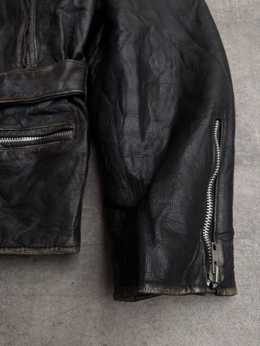 Biker heavy leather Jacket.