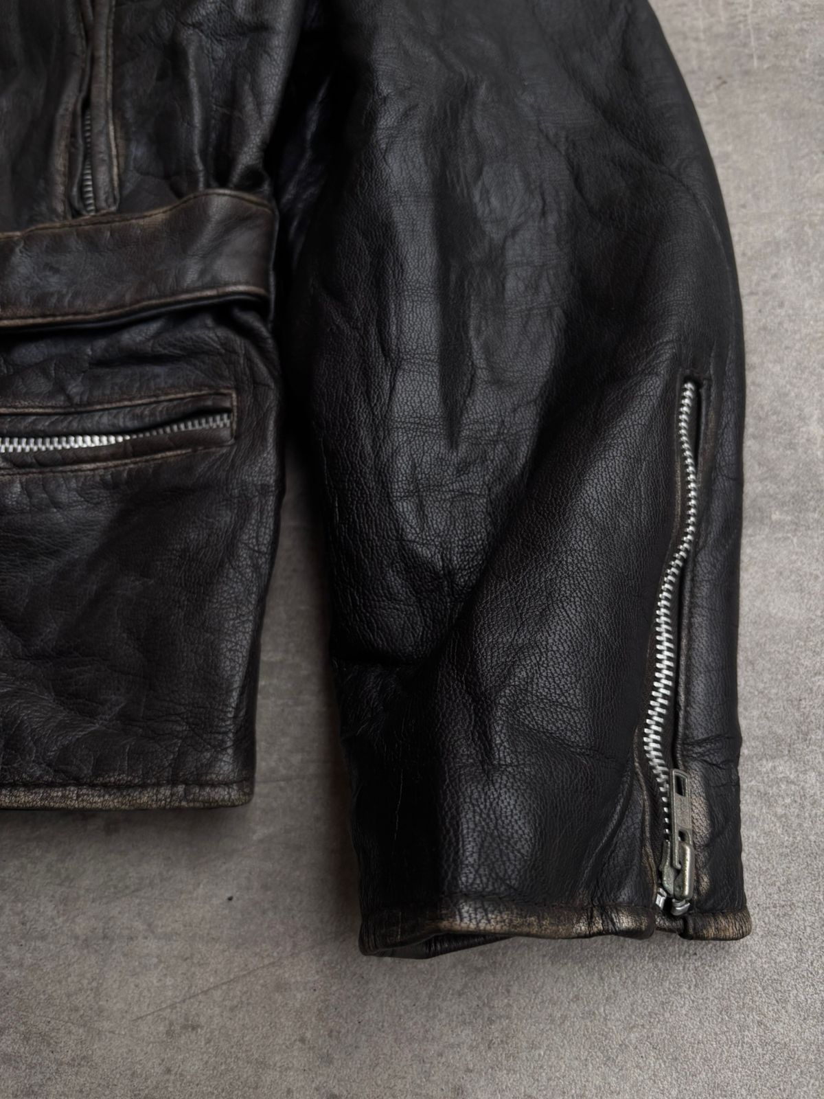 Biker heavy leather Jacket.