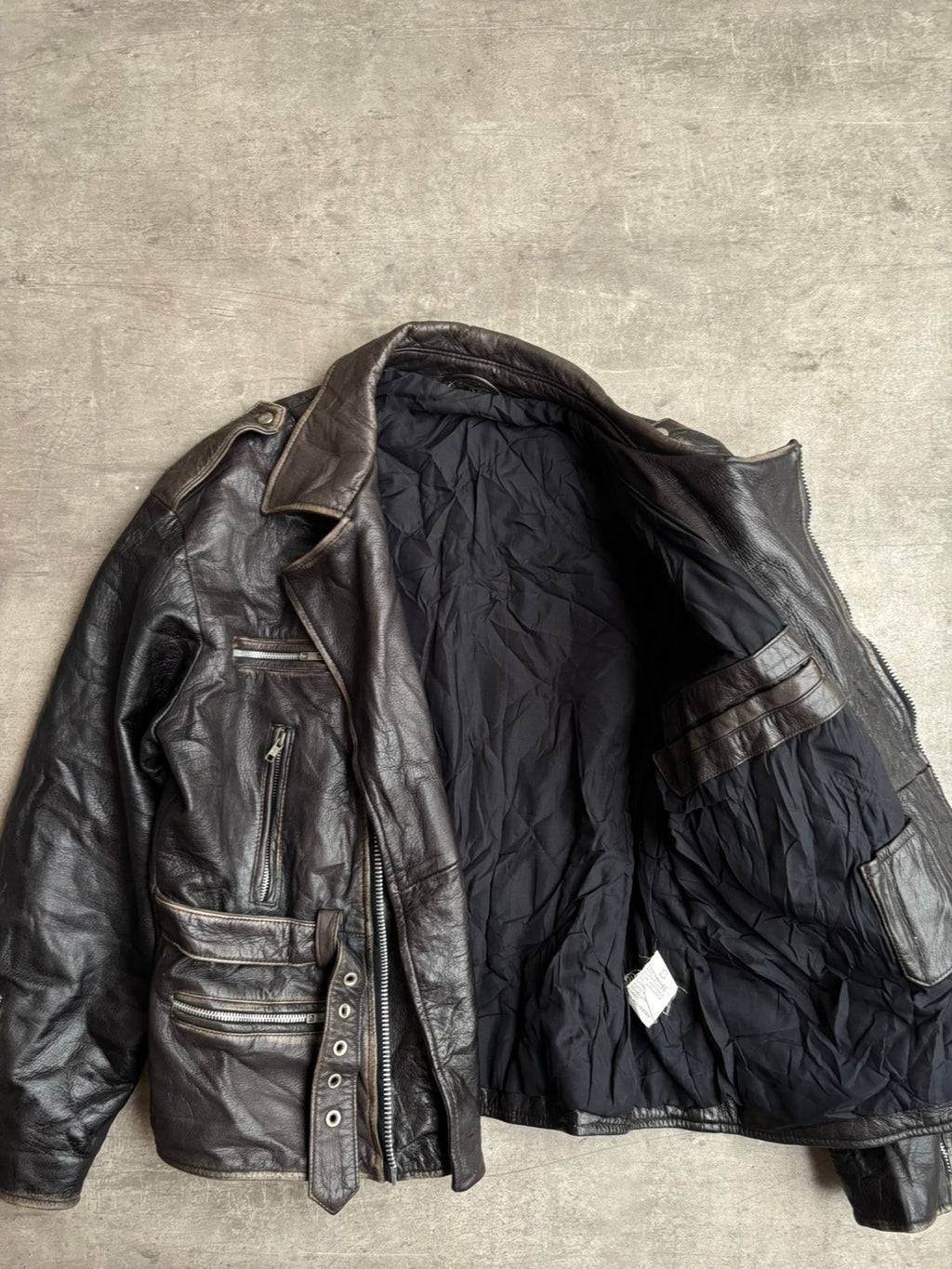 Biker heavy leather Jacket.