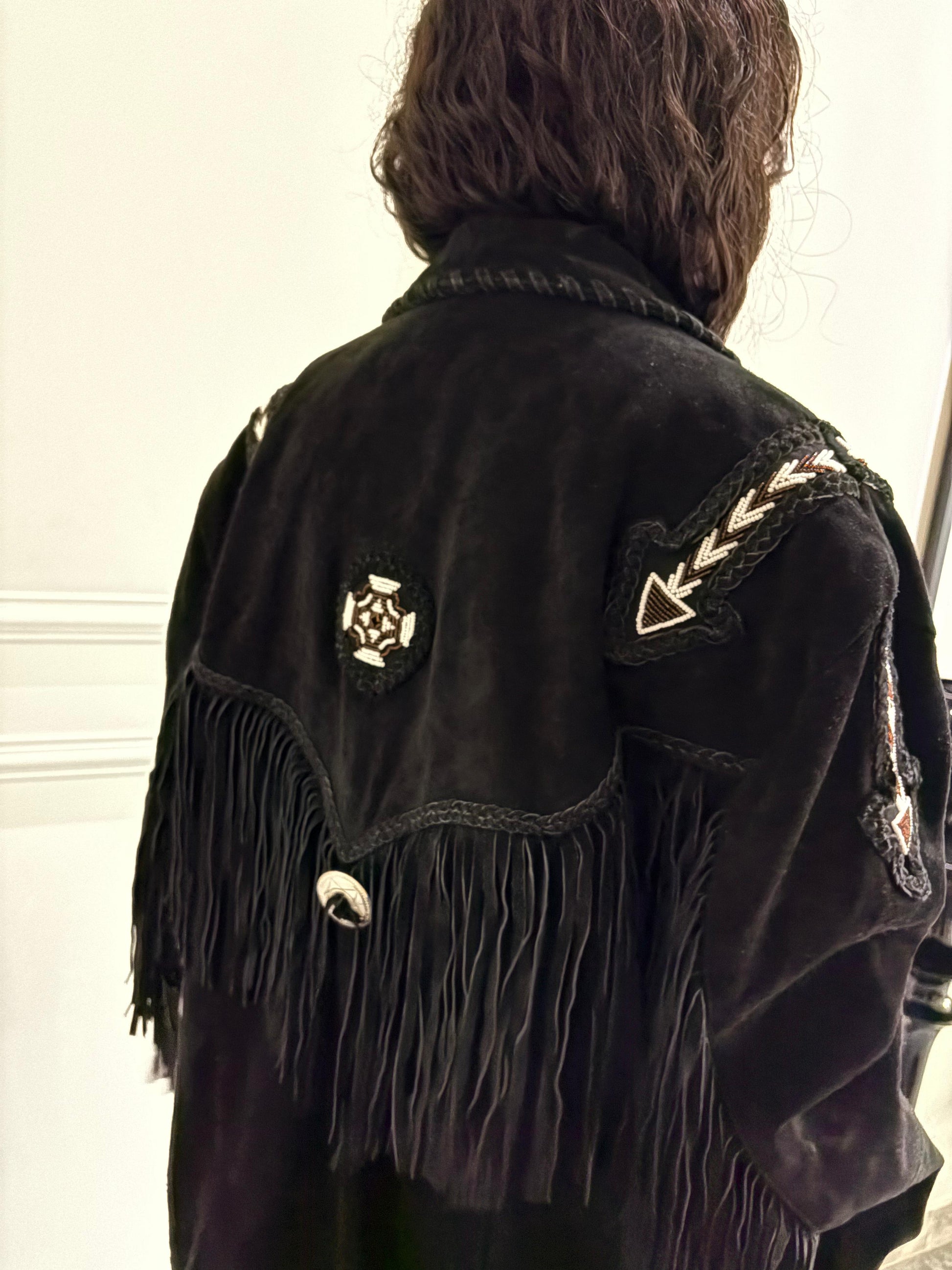 Vintage Western Fringed Suede Jacket