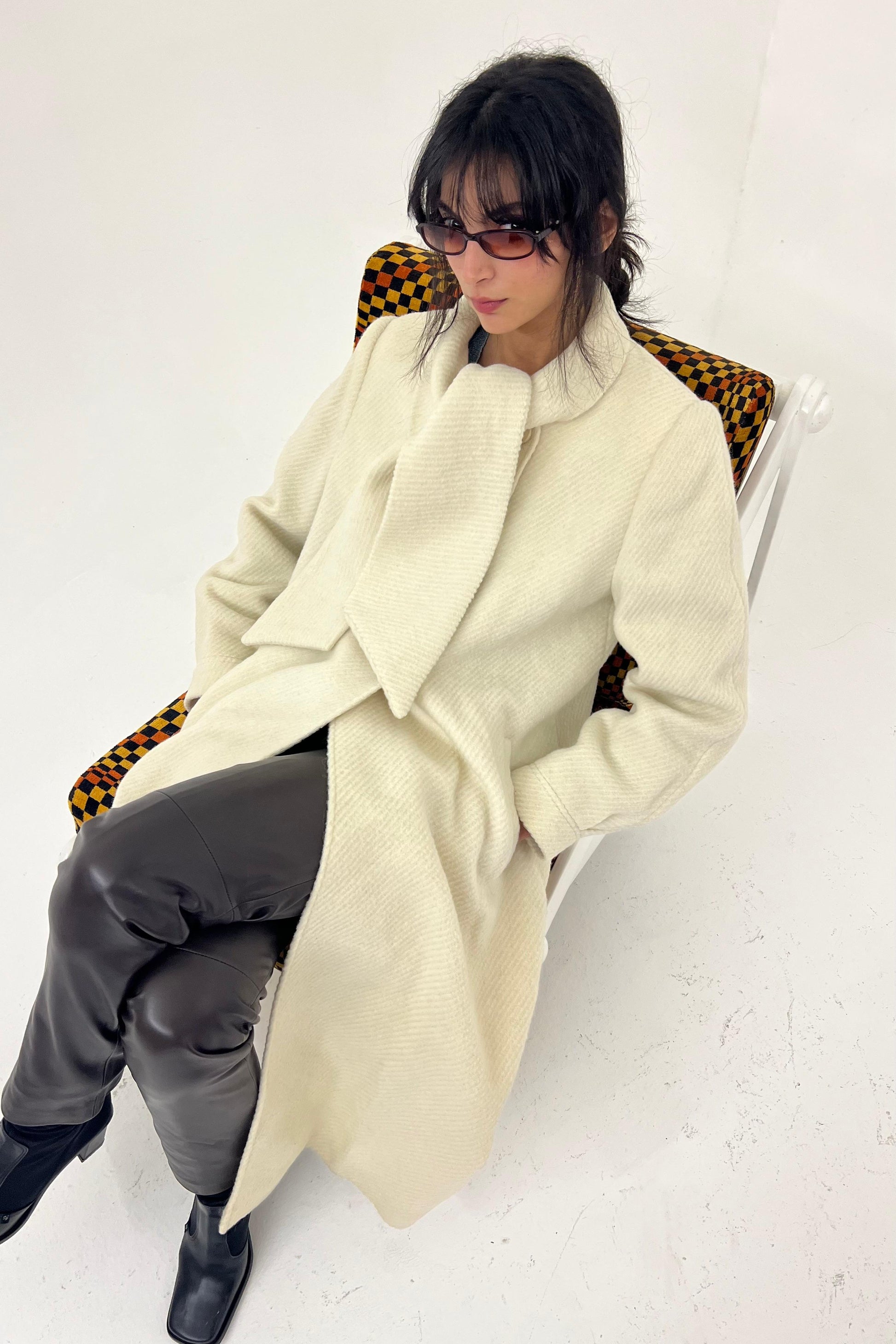 Vintage wool scarf coat