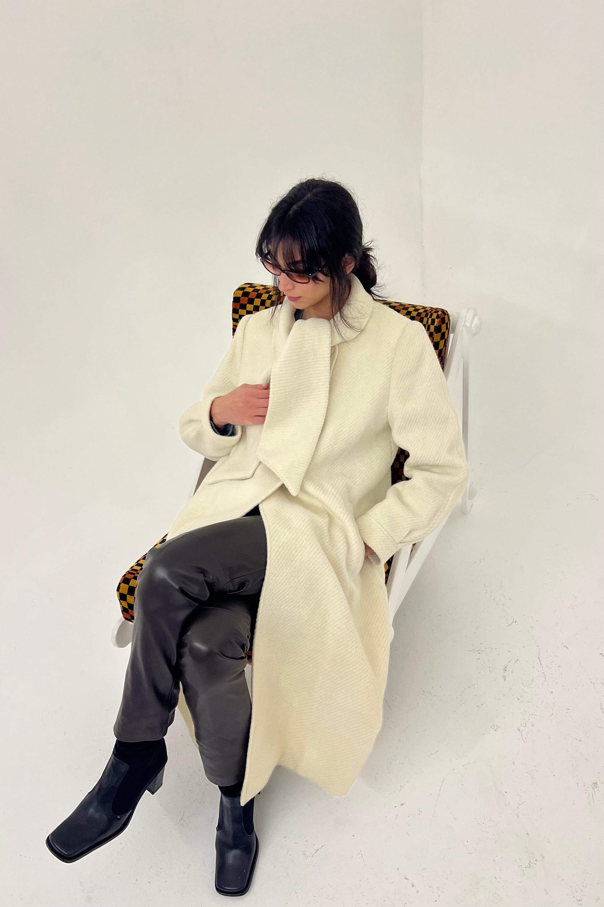 Vintage wool scarf coat