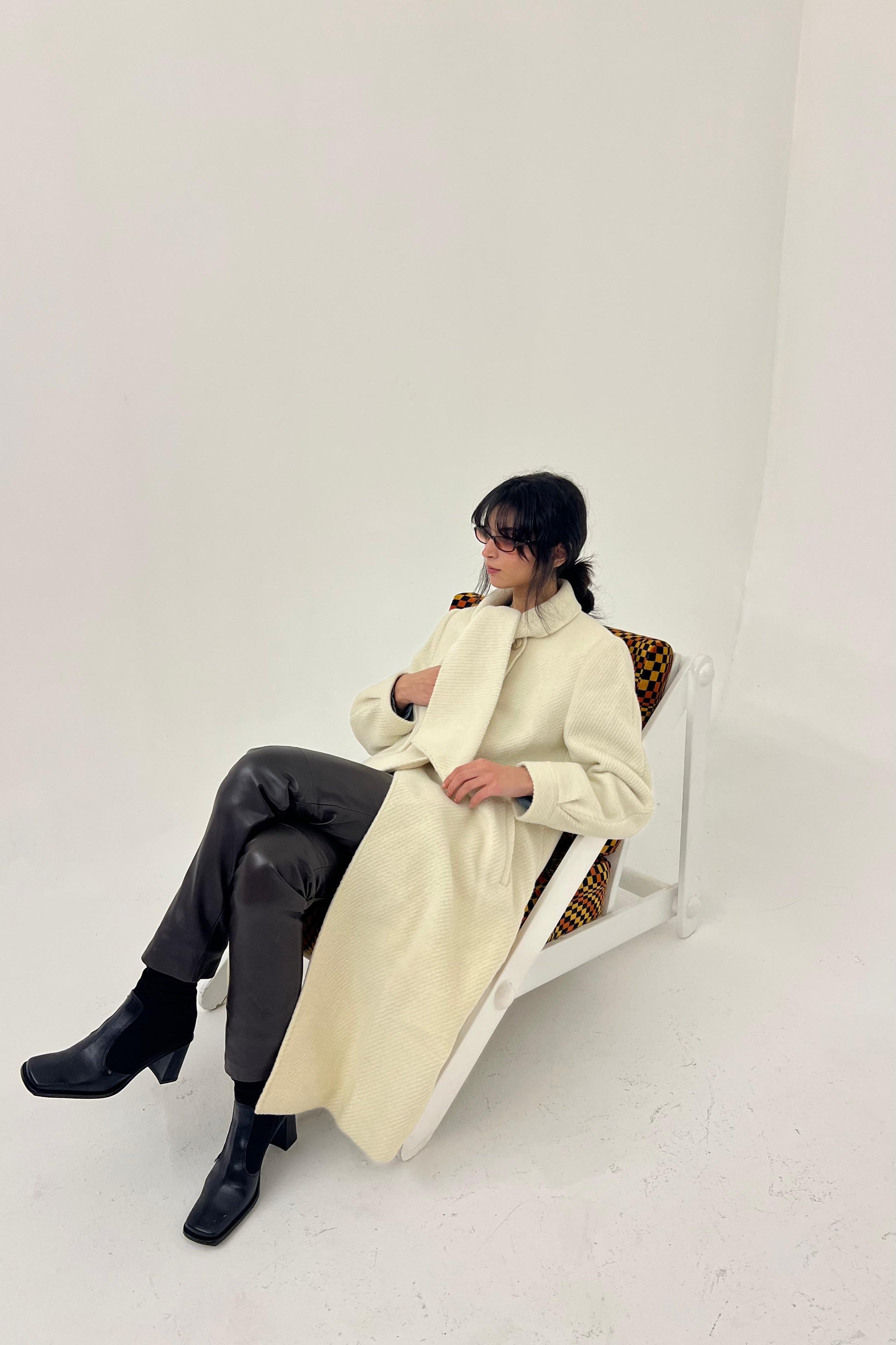 Vintage wool scarf coat