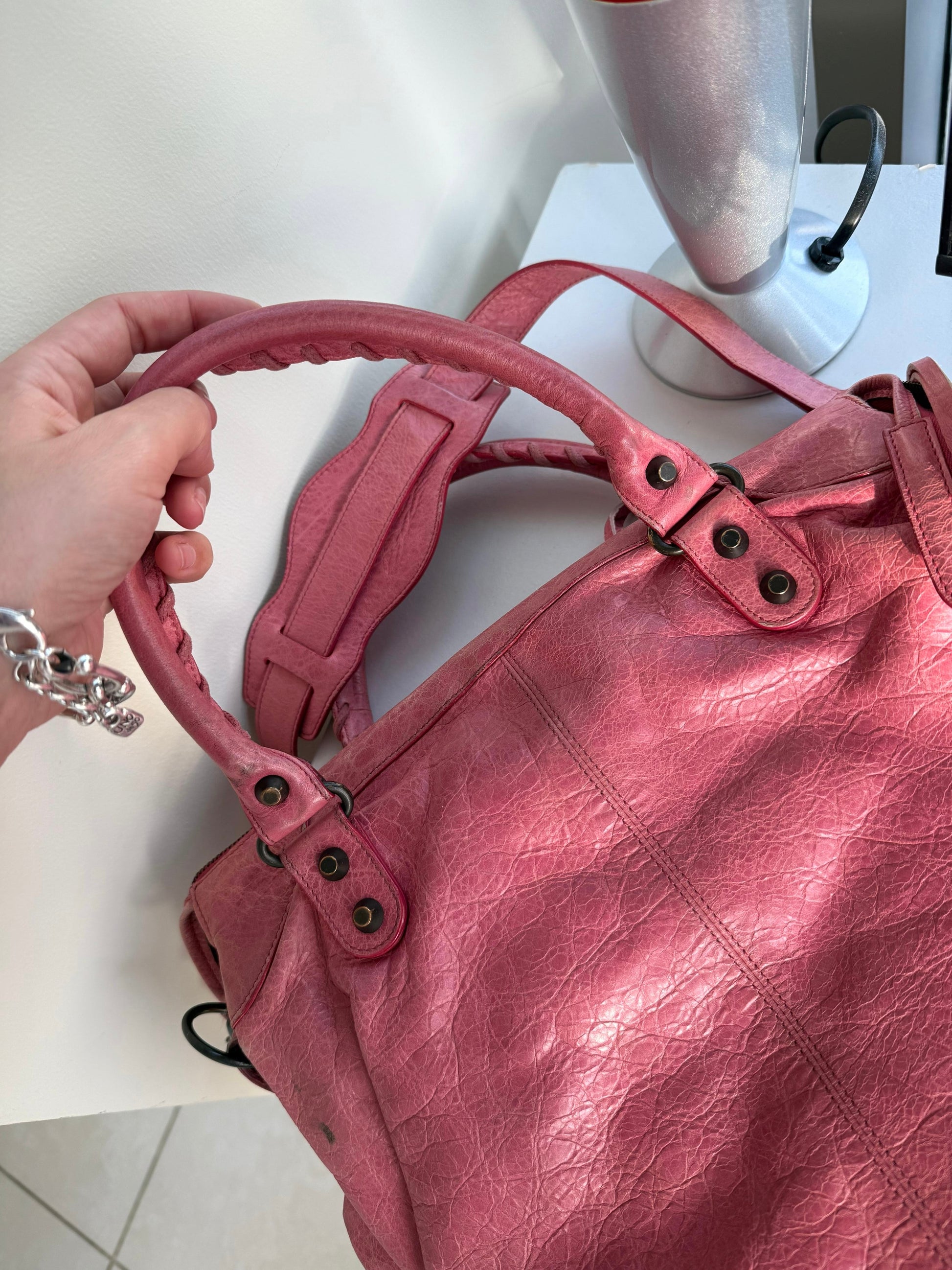 Pink Balenciaga City Bag