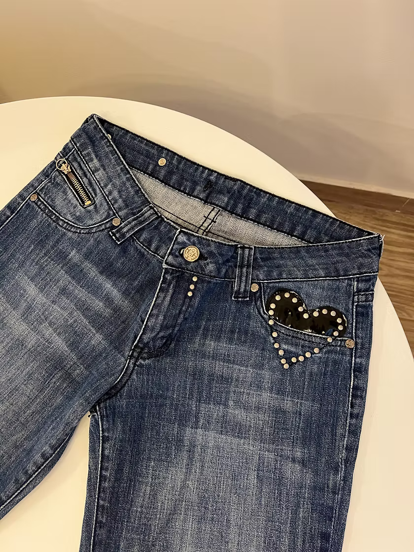 Vintage Roberto Cavalli Y2K heart jeans