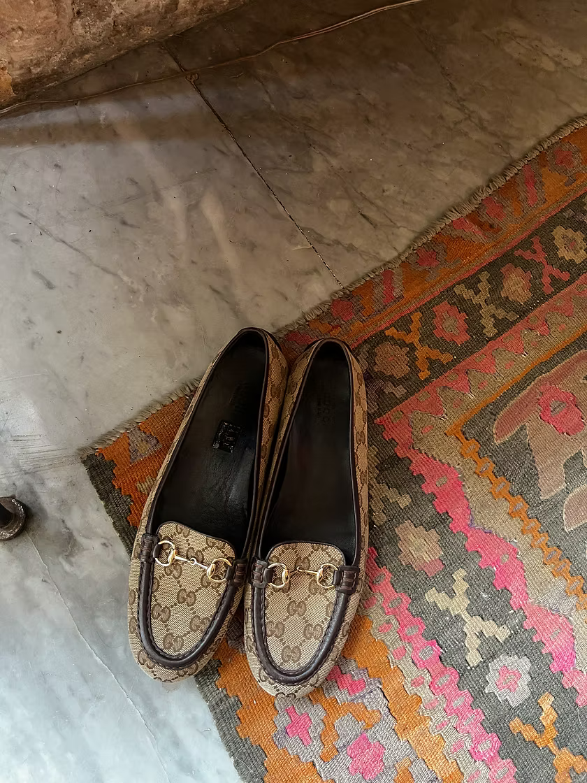 Vintage Gucci Horsebit Monogram Loafers