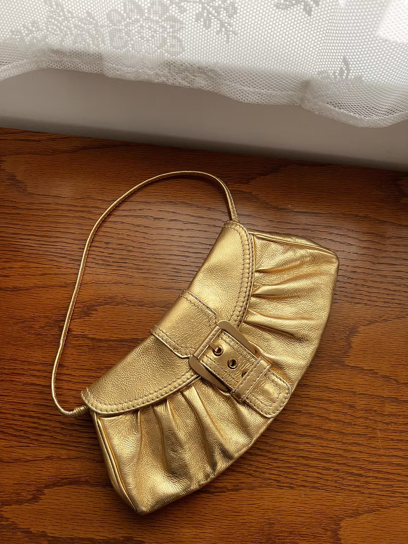 Vintage Céline Triomphe Gold Shoulder Bag