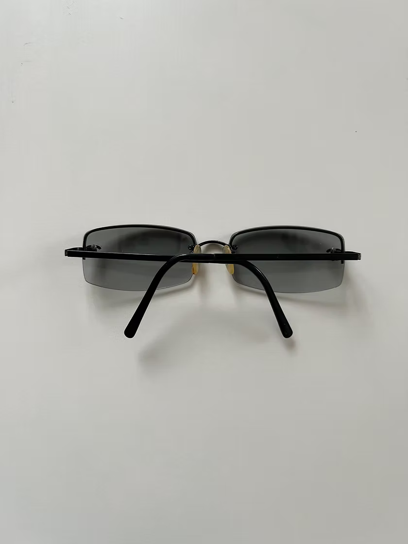 Vintage Chanel rimless black rhinestone sunnies