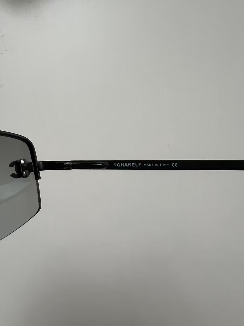 Vintage Chanel rimless black rhinestone sunnies