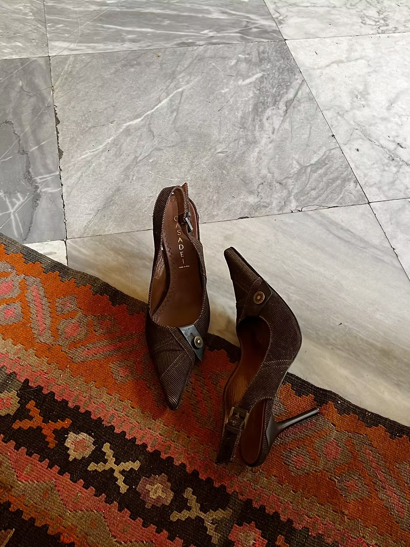 Vintage Casadei Brown Suede Mules