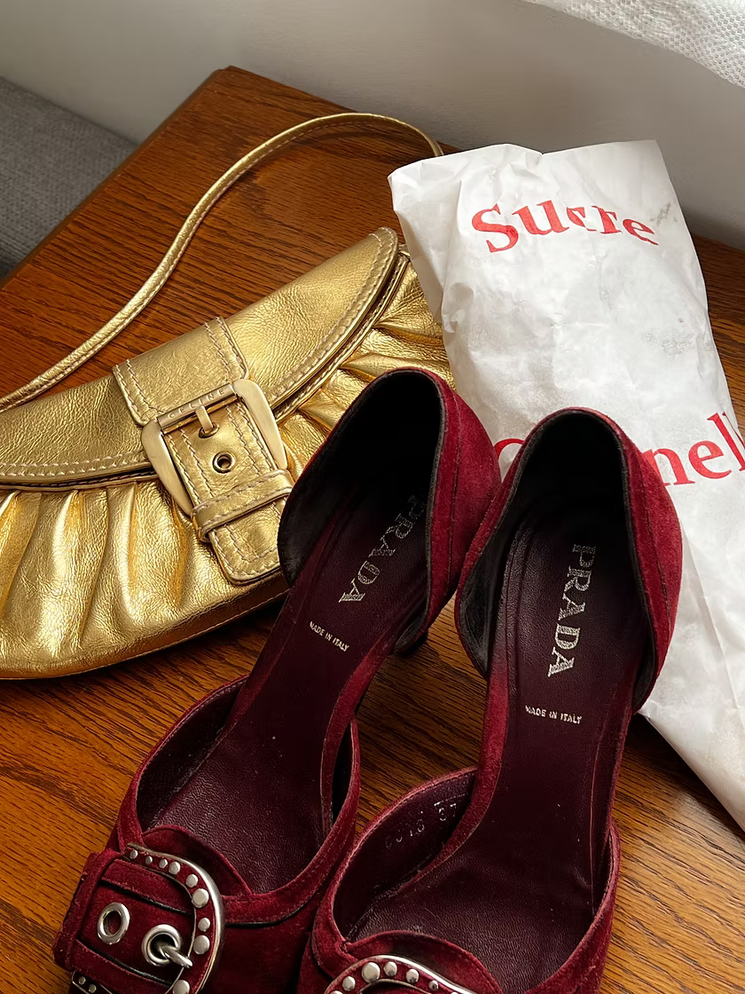 Vintage Céline Triomphe Gold Shoulder Bag