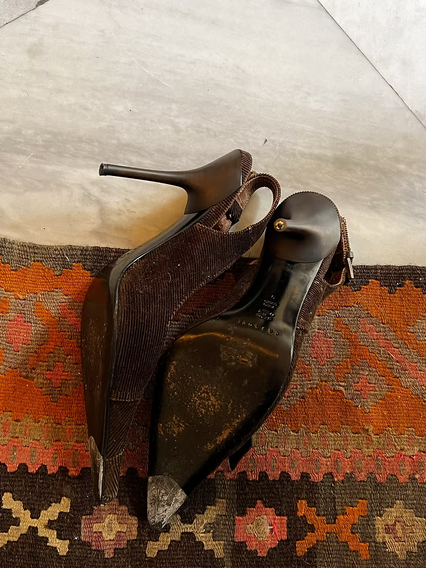 Vintage Casadei Brown Suede Mules