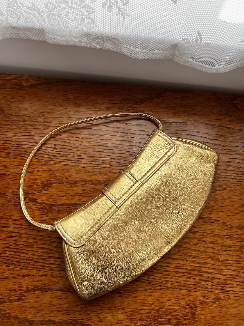 Vintage Céline Triomphe Gold Shoulder Bag