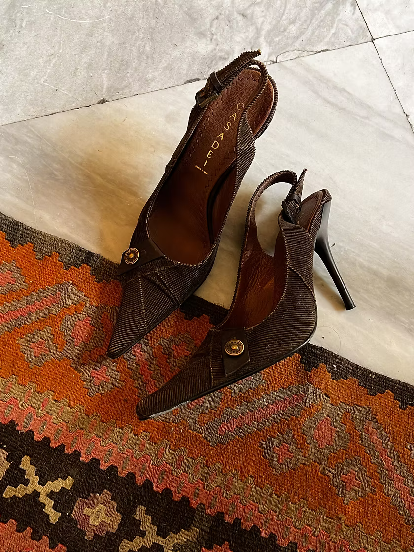 Vintage Casadei Brown Suede Mules