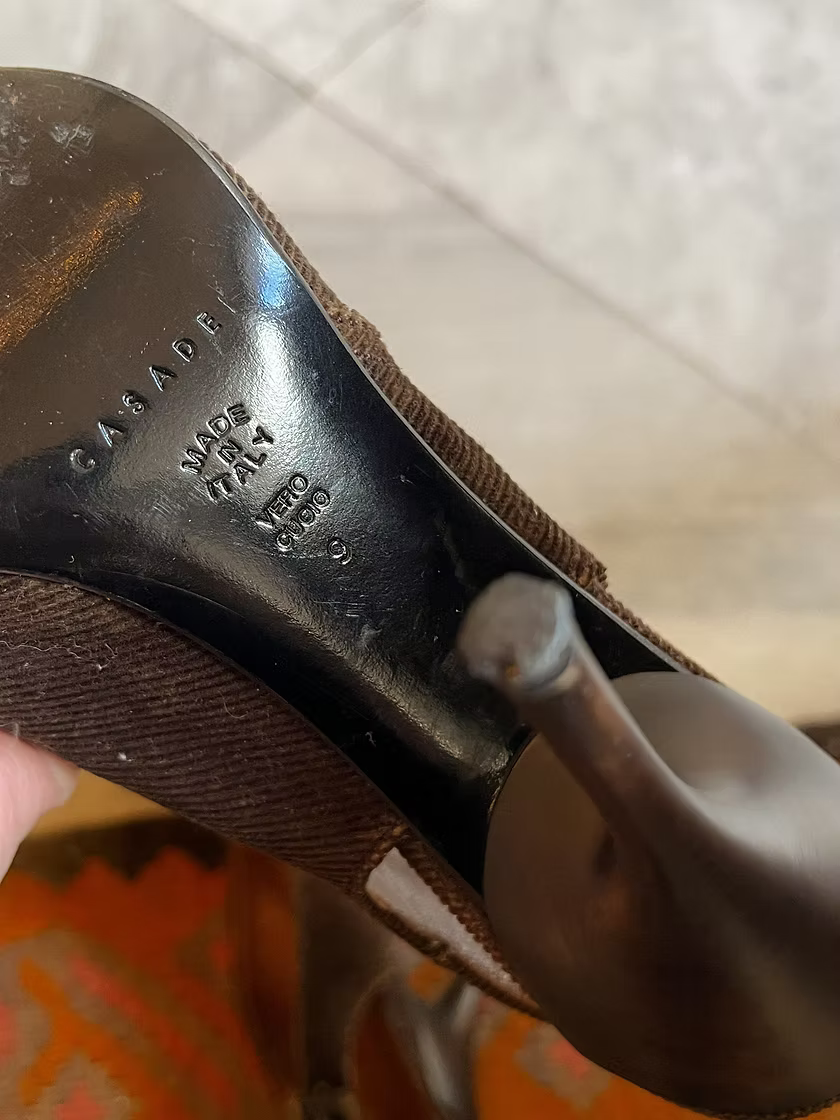 Vintage Casadei Brown Suede Mules