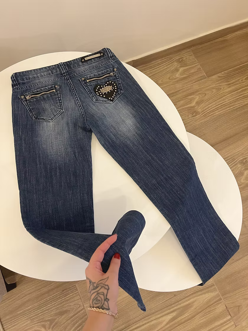 Vintage Roberto Cavalli Y2K heart jeans