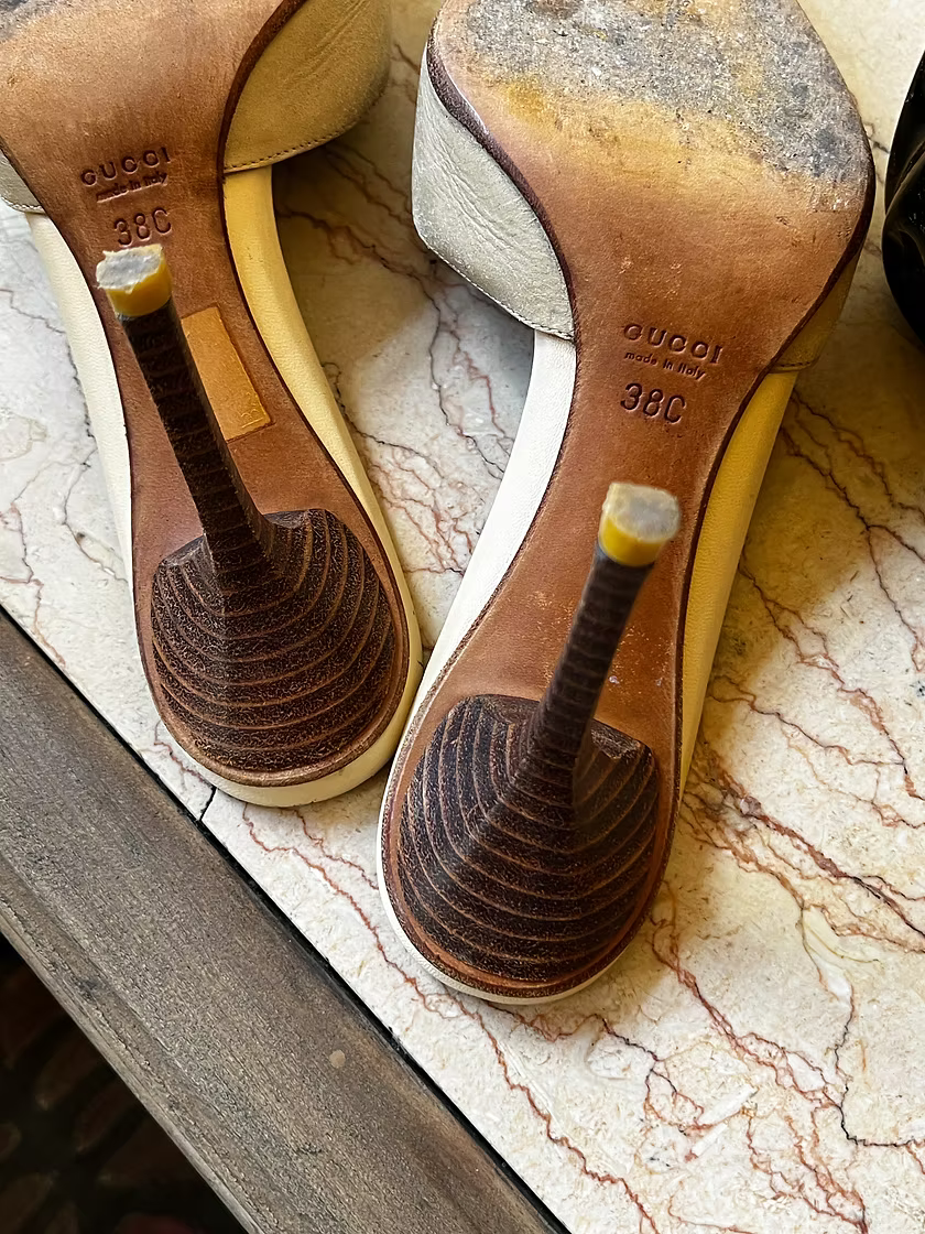 Vintage Gucci Nude Mules