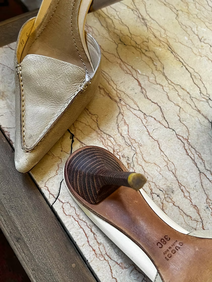 Vintage Gucci Nude Mules