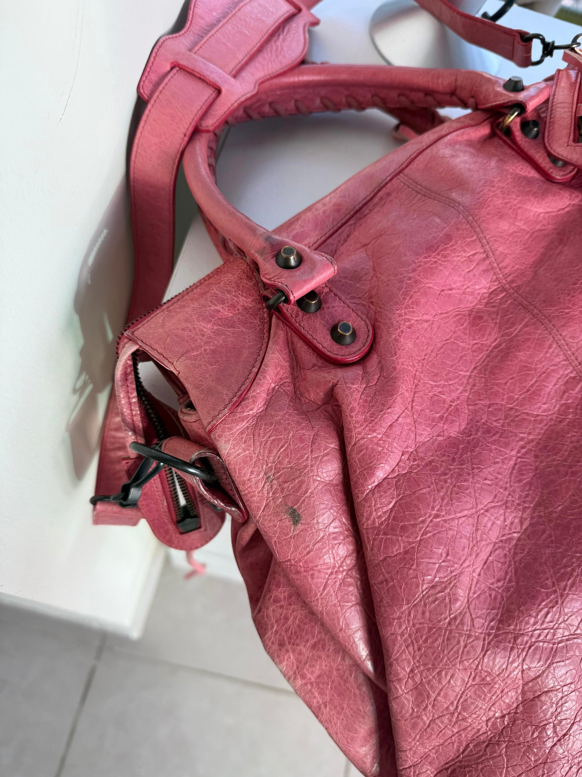 Pink Balenciaga City Bag