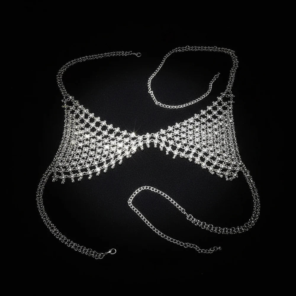Silver unique vintage handmade bra
