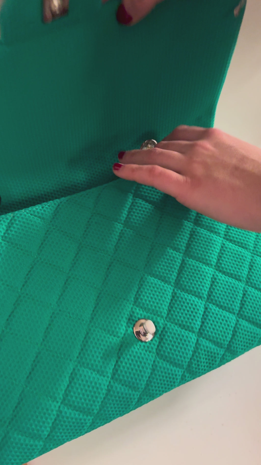 2009-2010 Medium Green Chanel cloth flap bag