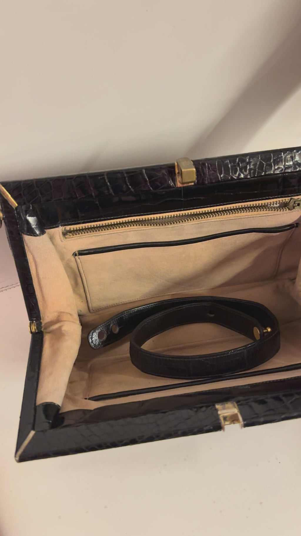 BLACK Crocodile clutch