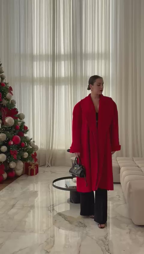 Rintage Red Escada Wool Coat