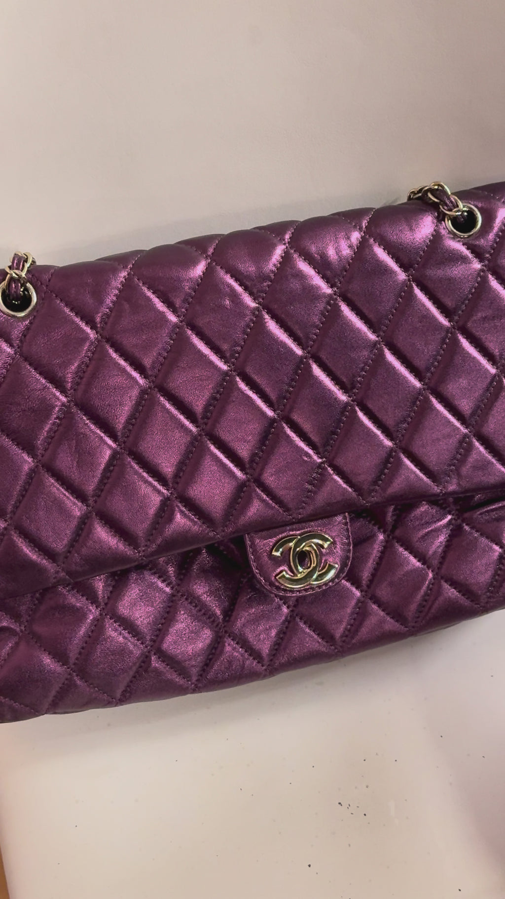 Chanel caviar duffle bag in purple